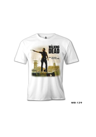 The Walking Dead - Rick Beyaz Erkek Tshirt