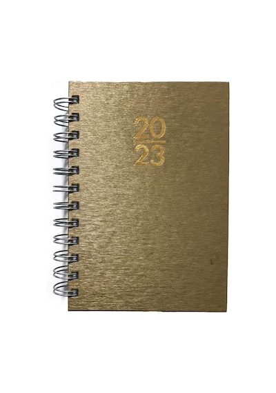 2023 Spiralli 12x17 Günlük Ajanda Altın