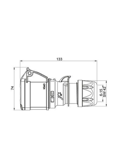 Mete Enerji 3x16a. Ip44 Uzatma Prız Vidalı Bağl. 406401v