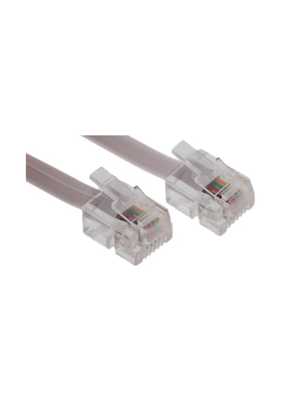 Yassı Telefon Kablosu - Rj11 - 2 Pin - 25 Metre - Gri