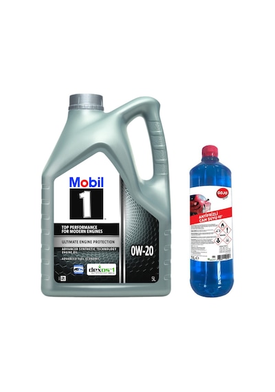 Mobil 1 0W-20 Full Sentetik Motor Yağı 5 L + Gojo Antifrizli Cam Suyu 1 L