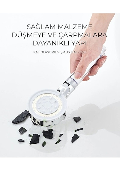 Mucit Home Spa Modlu Filtreli Duş Başlığı 5 Fonksiyonlu Duş Fiskiyesi Beyaz