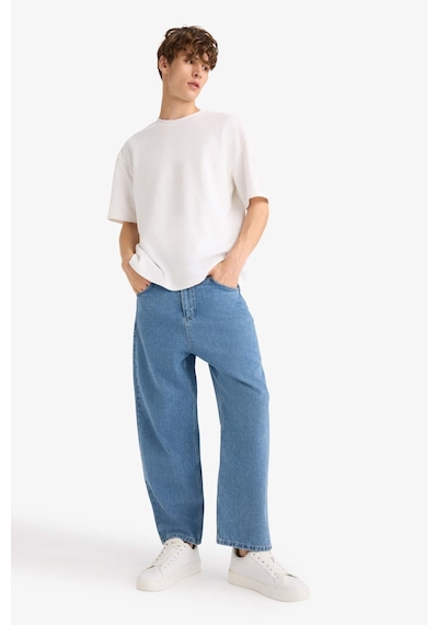 Defacto Tapered Wide Leg Fit Geniş Paça Jean Yıkamalı Pantolon F8397ax25aunm28 Mavi