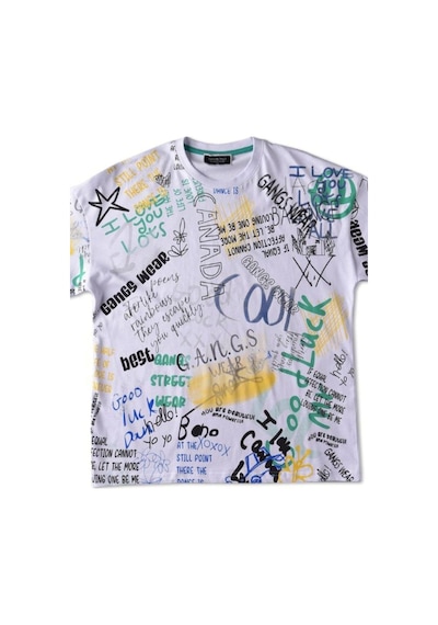 Marions Teenage Grafiti Yazı Baskılı Over Size Tasarım Tshirt-12898-beyaz Yeşil Beyaz - Yeşil Marions Teenage Grafiti Yazı Baskılı Over Size Tasarım Tshirt-12898-beyaz Yeşil Beyaz - Yeşil