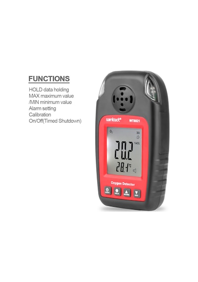 Wintact Wt8821 Profesyonel Oksijen Dedektörü Gaz Analiz Cihazı