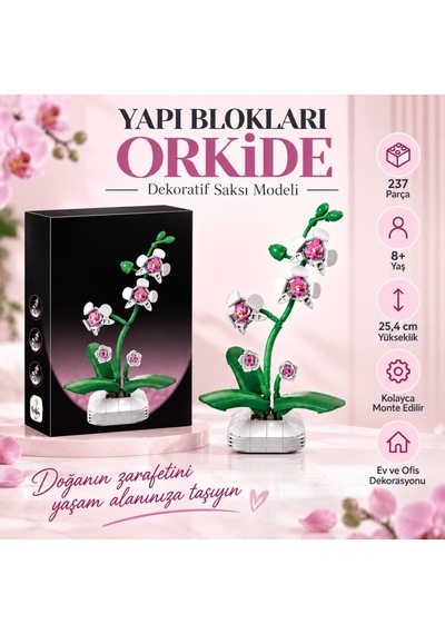 C59028w Saksılı Orkide Model 237 Parça Block Oyuncak