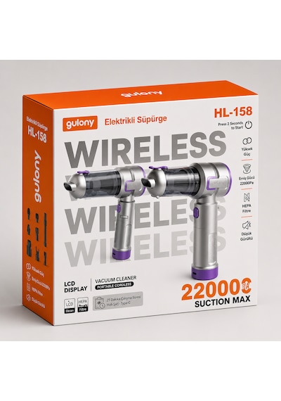 Gulony Hl-158 Kablosuz Araç İçi Süpürge 1