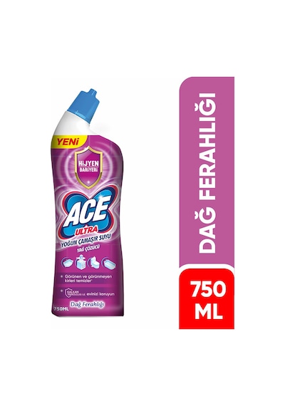 Ace Ferahlık Etkisi Ultra Power Jel Yoğun Çamaşır Suyu & Yağ Çözücü 750 ML