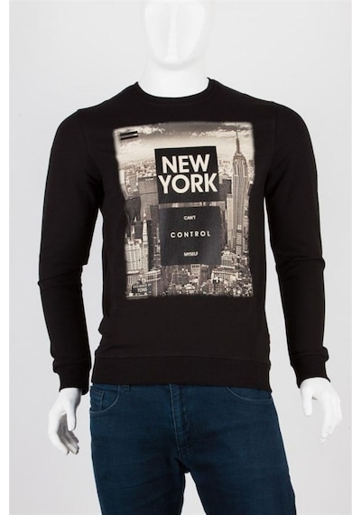 New York Unisex Pamuklu Slim Fit Sweatshirt Medium