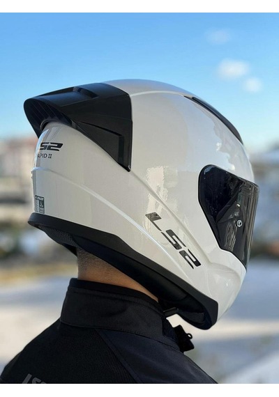 LS2 Rapid 2 Race  Beyaz Kask