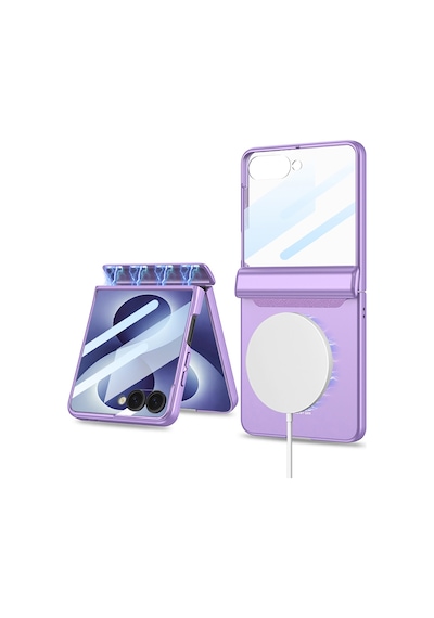 Galaxy Uyumlu Z Flip 8 Kılıf M-safe Şarj Özellikli Pazarplus Kıpta Kpt-04 Sert Pc Kılıf Siyah
