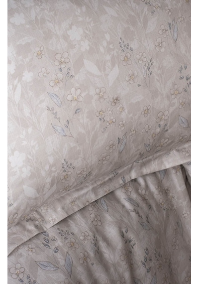 Çift Kişilik Elegance Baskılı Saten Nevresim Takımı Sierra Beyaz