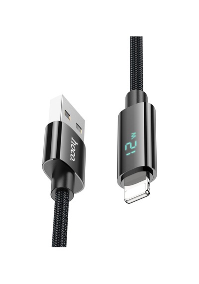 Hoco U125 Benefit USB to Lightning Şarj Data Kablosu Siyah 1.2 M