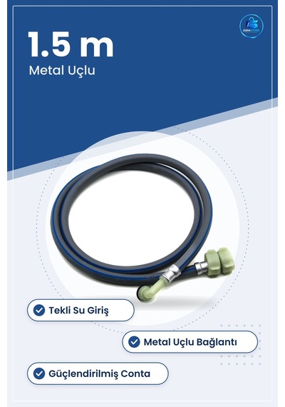 Çamaşır Makinesi Hortumu 1.5 M Tekli Su Giriş Bağlantı Dayanıklı