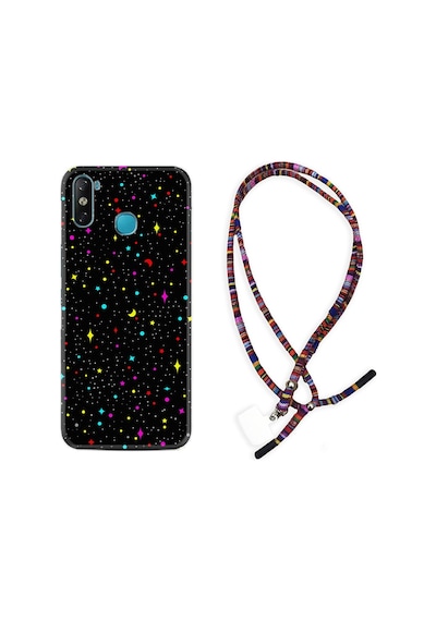 Infinix Smart 4 Kılıf Rasta Boyun Askılı Puantiye Ve Ay 1726