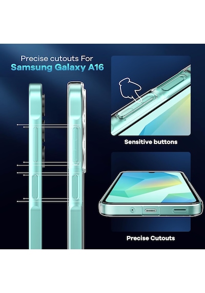 Samsung Galaxy Uyumlu A16 Kılıf Şeffaf Silikon + 9h Ekran Koruyucu Cam