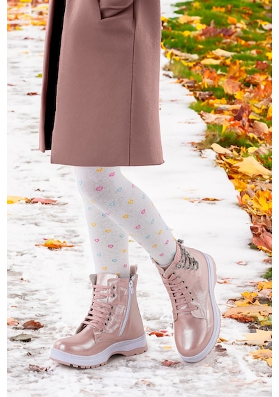 Kiko Kids Termo Taban Kız Çocuk Bot 621 Taşlı Pudra