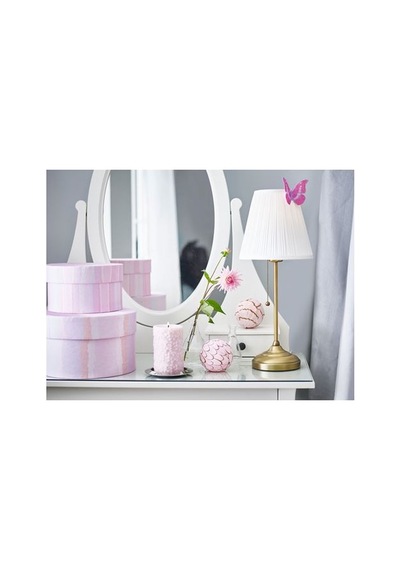 Ikea Årstıd Abajur, Beyaz-pirinç Rengi, 55 Cm