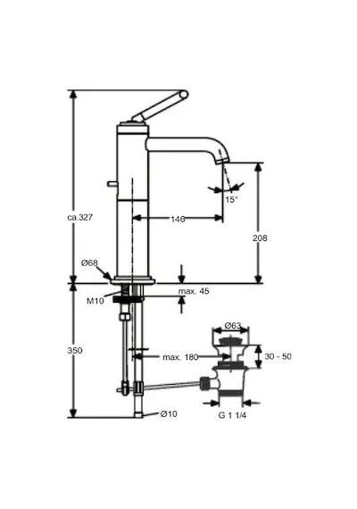 Ideal Standard Jado New Haven Yuksek Tıp Lavabo Bataryası - L4046aa- Krom