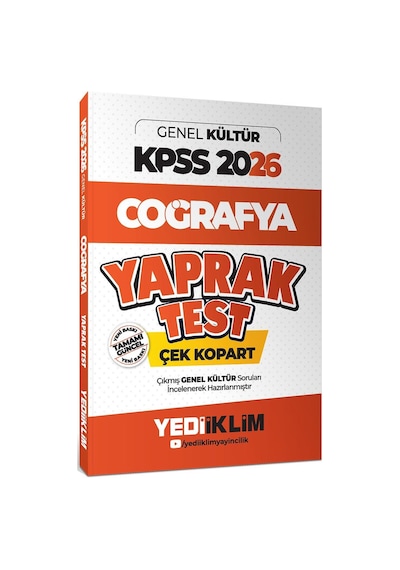 Yediiklim Yayınları 2026 Kpss Ags Genel Kültür Coğrafya Çek Kopart Yaprak Test