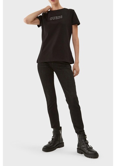 Guess Bayan T Shirt V3bı11 J1314 Jblk Siyah Siyah