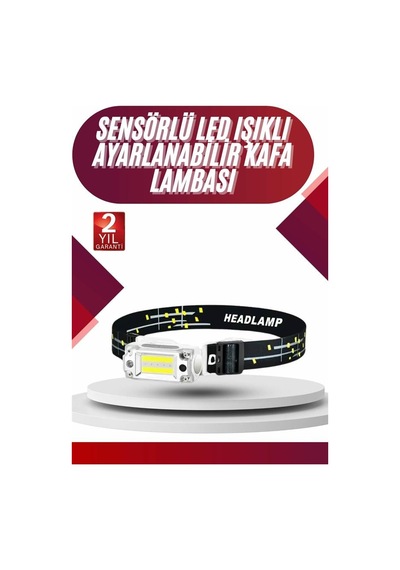 Yüksek Işıklı Şarjlı Ve Sensörlü Led Kafa Lambası Kamp Lambası Altın