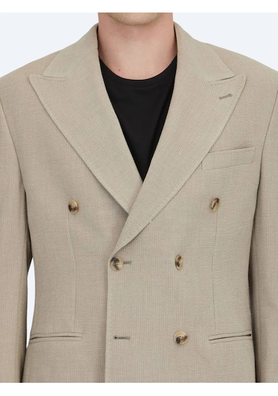 Kip Vizon Desenli Comfort Fit Ceket Vizon
