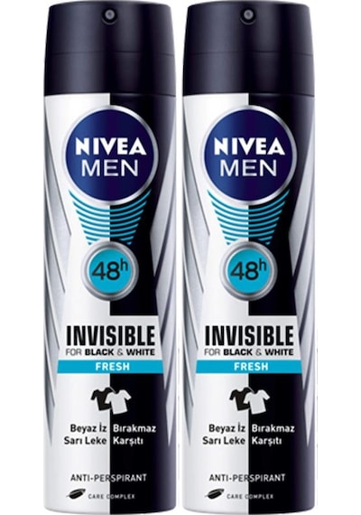 Nivea Invisible Black&White Fresh Erkek Sprey Deodorant 2 x 150 ML