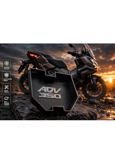 Honda Adv 350 Uyumlu Depo Kapak Altı Torpido Bagajı 2022-2025 Ekstra Saklama Alanı, Kolay Montaj Siyah Beyaz