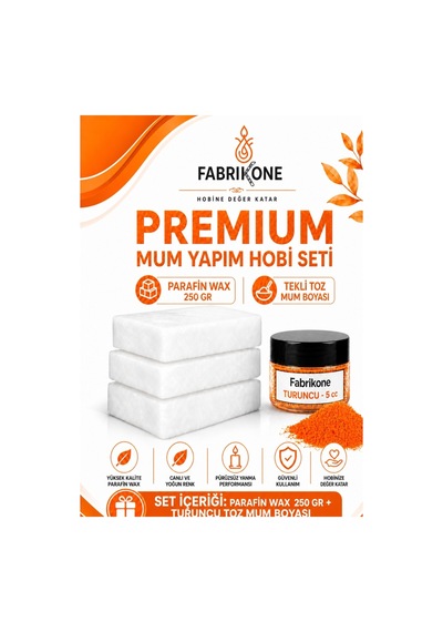 Premium Mum Yapım Hobi Seti - Parafin Wax 250 Gr - Tekli Toz Mum Boyası - Turuncu Bkfabpw2501t Karışık