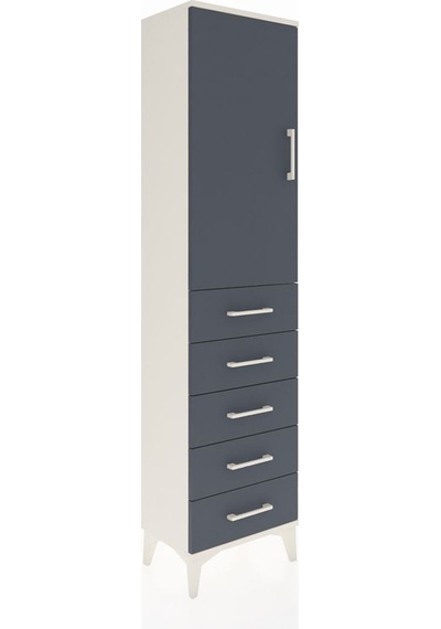 Arges Dolap 2 Raflı 5 Çekmeceli Tek Kapaklı 44x30x182 Aytaşı-... Aytaşı