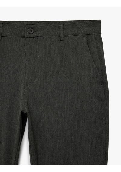 Koton Regular Fit Düğmeli Cepli Viskon Karışımlı Kumaş Pantolon Antrasit 6sam40048hw