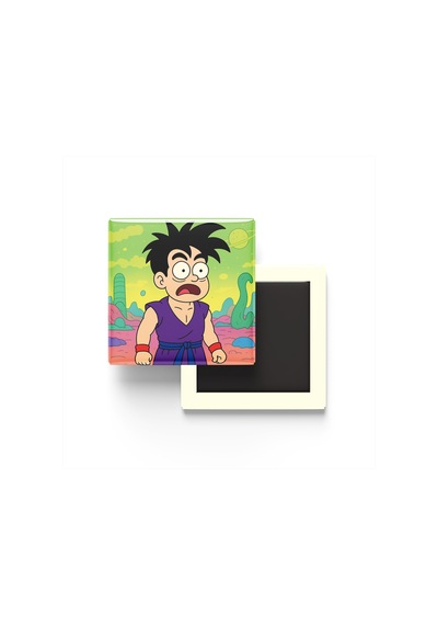 Gohan - 9x9 Cm Baskılı Kare Buzdolap Magneti