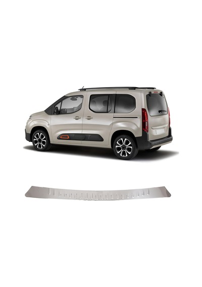 Citroen Berlingo Uyumlu 2019 Ve Üzeri Krom Arka Tampon Üstü Koruma Paslanmaz Çelik