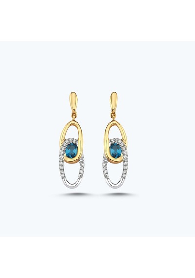 Altınbaş Pırlanta London Blue Topaz Küpe An1328lbt Altın