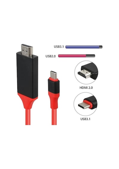 Usb Type-C 3.1 To HDMI Çevirici Dönüştürücü Tv Bağlama Kablosu