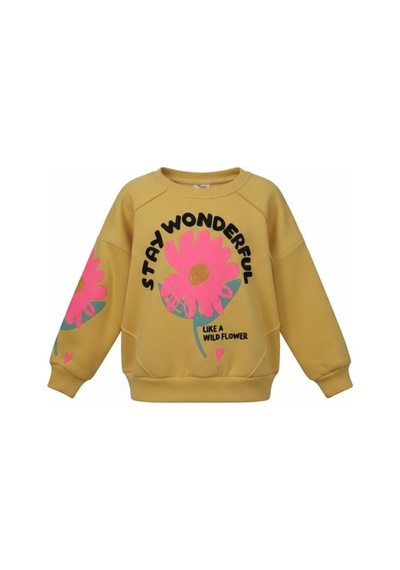 Fesshera Kids Kız Çocuk Sweatshirt Pamuklu Kışlık Kalın Baskılı Sweatshirt-uzun Kollu Rahat Kesim Bisiklet Yaka Sarı Fesshera Kids Kız Çocuk Sweatshirt Pamuklu Kışlık Kalın Baskılı Sweatshirt-uzun Kollu Rahat Kesim Bisiklet Yaka Sarı
