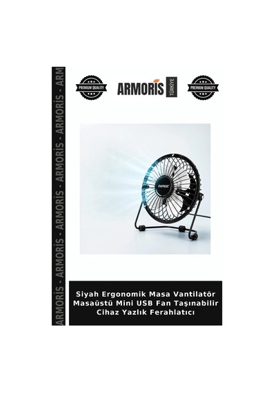 Siyah Ergonomik Masa Vantilatör Masaüstü Mini Usb Fan Taşınabilir Cihaz Yazlık Ferahlatıcı