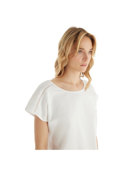 Kadın Pijama Takımı 51865 - Beyaz Beyaz
