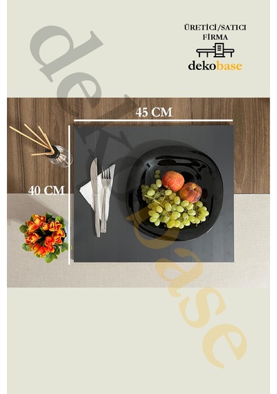 Antrasit 4 Adet Çok Amaçlı Koltuk Kenar Sehpası, Supla, Yemek Servis Altlığı Antrasit