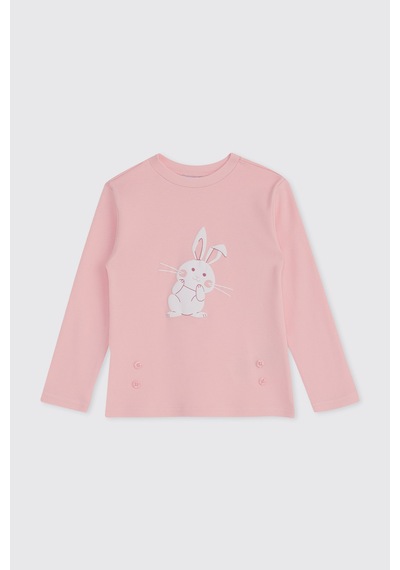 Panço Kız Çocuk Çiçek Desenli Pijama Takımı Pembe
