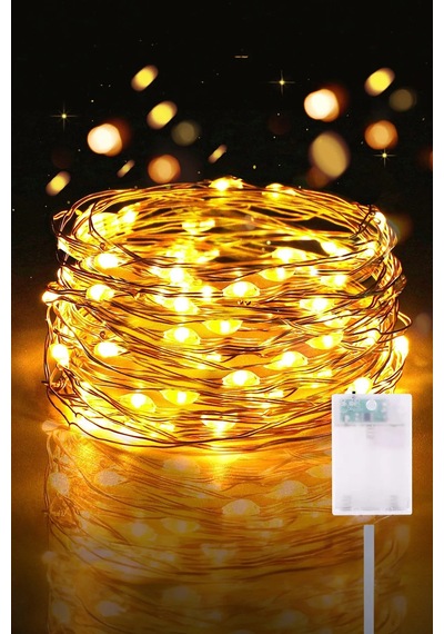 Peri Led 3 Metre Günışığı Ramazan Bayramı Yılbaşı Ağacı Işığı Sarı Işıklı Pilli Dekoratif Aydınlatma Diğer