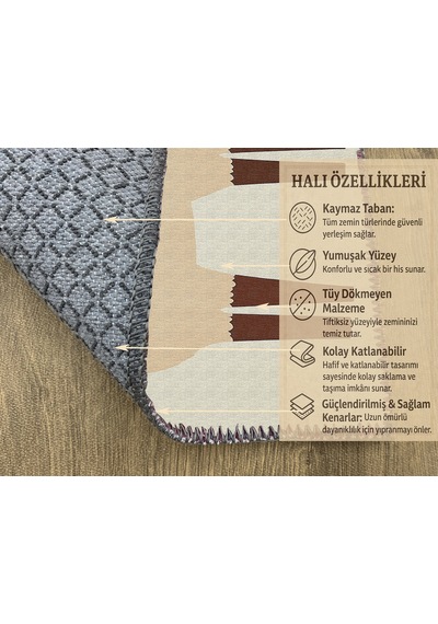 Turkıshrug Kıngdom Sevimli Ve Renkli Hayvandesenli Çocuk Halısı, Kaymaz Tabanlı Eğlenceli Tasarım Çok Renkli