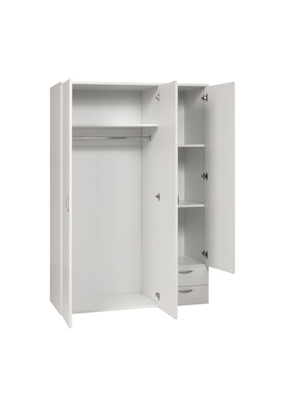 Ahşap Gardırop 120cm, Gardırop, Çok Amaçlı Dolap, 3 Kapılı Dolap, Elbise Dolabı 120x52x177cm Beyaz Ahşap Gardırop 120cm, Gardırop, Çok Amaçlı Dolap, 3 Kapılı Dolap, Elbise Dolabı 120x52x177cm Beyaz
