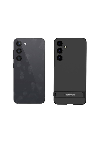 Galaxy S24 Kılıf Uzaklarda Arama Kamera Korumalı Dikey Standlı Ays Kılıf Gümüş