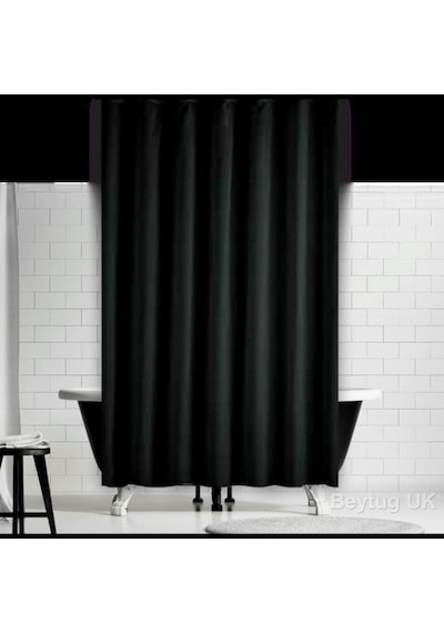 Zethome Jackline Banyo Duş Perdesi 0010 Siyah Tek Kanat 1X180X200 Siyah