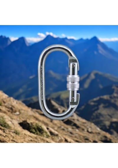 Oval Kilitli Karabina 10 Mm Kanca Paslanmaz Çelik Kilit Tırmanma Kamp Ekipman Tırmanış İp Askı Kilid