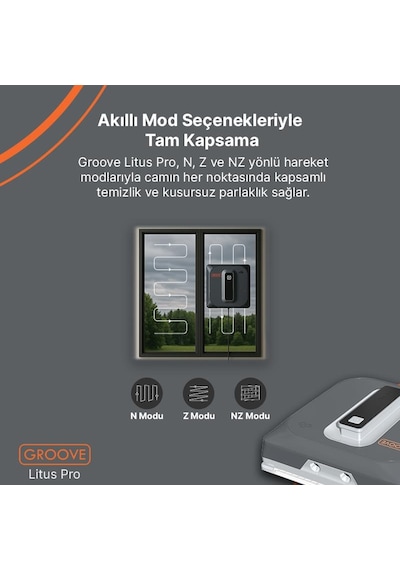 Groove Litus Pro 4 Ultrasonik Spreyli Cam Silme Robotu