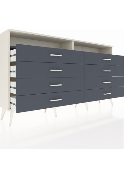 Arges Konsol 2 Raflı 8 Çekmeceli 176x30x99 Aytaşı-antrasit Aytaşı-antrasit