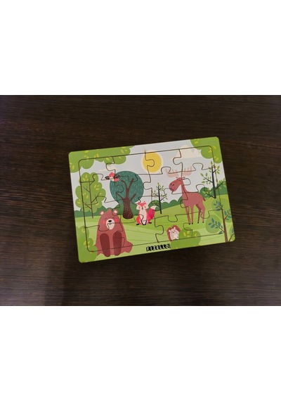 Hayvanlar Alemi 11 - 16 Parça Eğitici Öğretici Ahşap Çocuk Puzzle Yapboz Bebek Çocuk Oyuncak